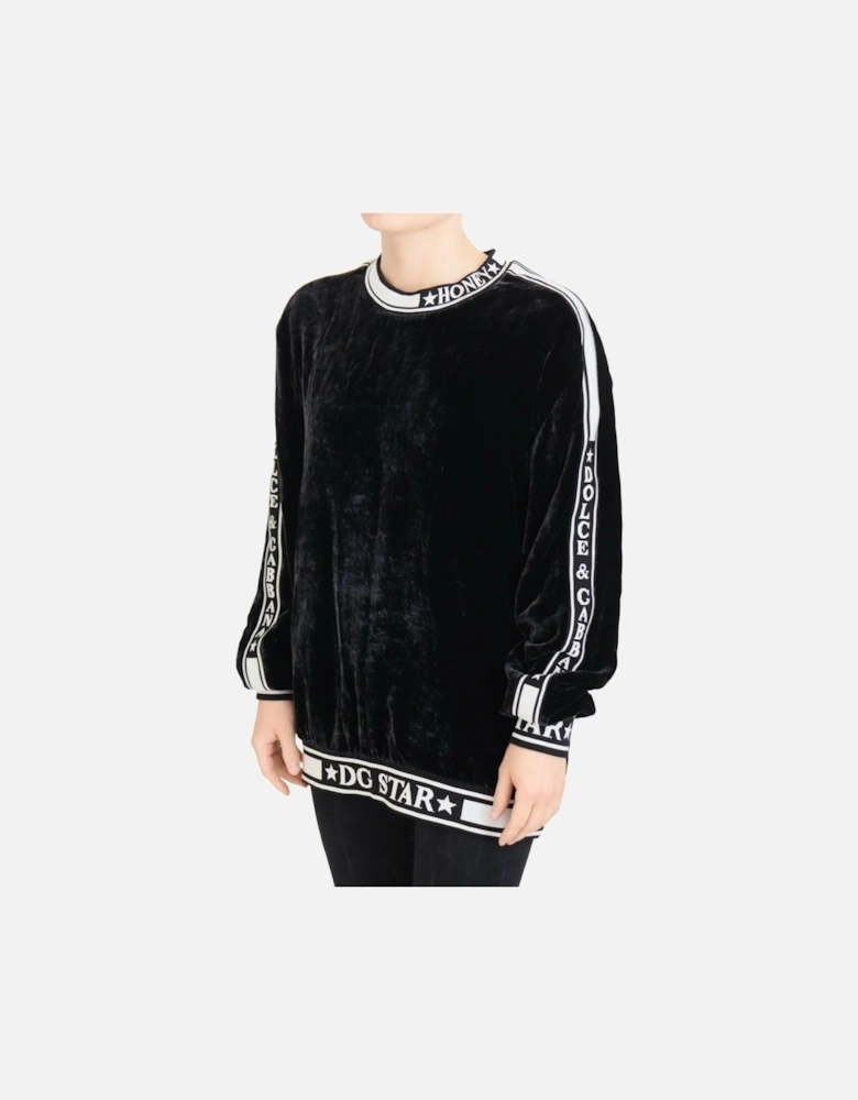 Velvet Sweatshirt DG Star Model Women - Black Sweaters