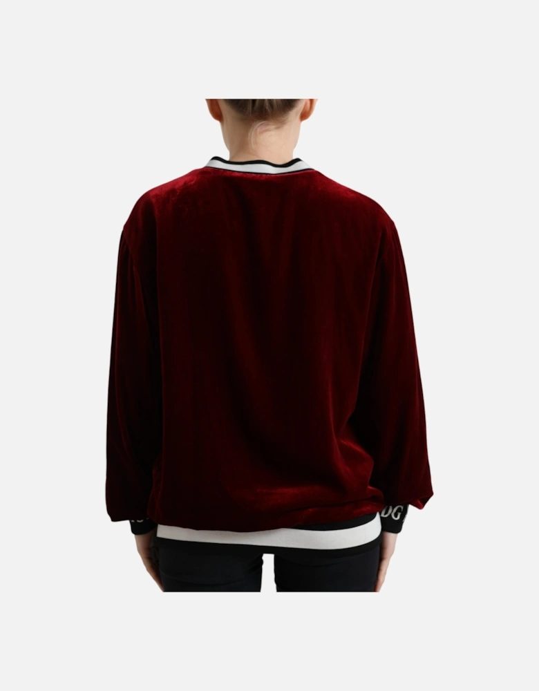 Velvet Sweatshirt Love is Love Women - Bordeaux Sweaters