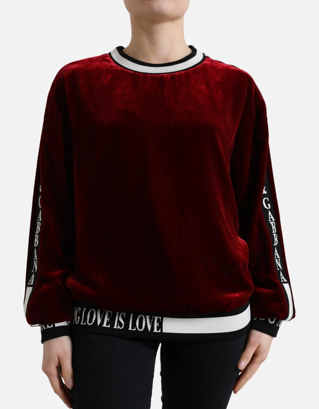 Velvet Sweatshirt Love is Love Women - Bordeaux Sweaters, 5 of 4