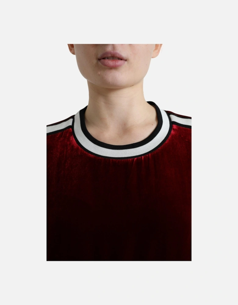 Velvet Sweatshirt Love is Love Women - Bordeaux Sweaters