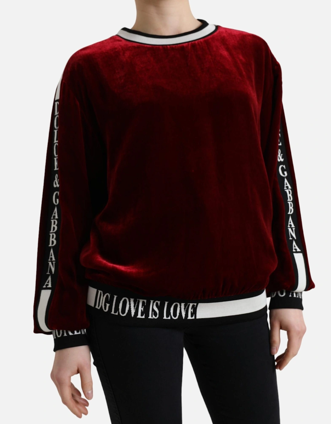 Velvet Sweatshirt Love is Love Women - Bordeaux Sweaters