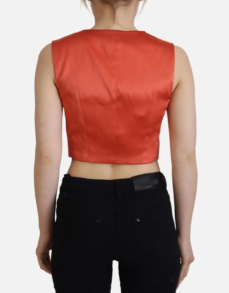 VNeck Sleeveless Cropped Vest Women - Orange