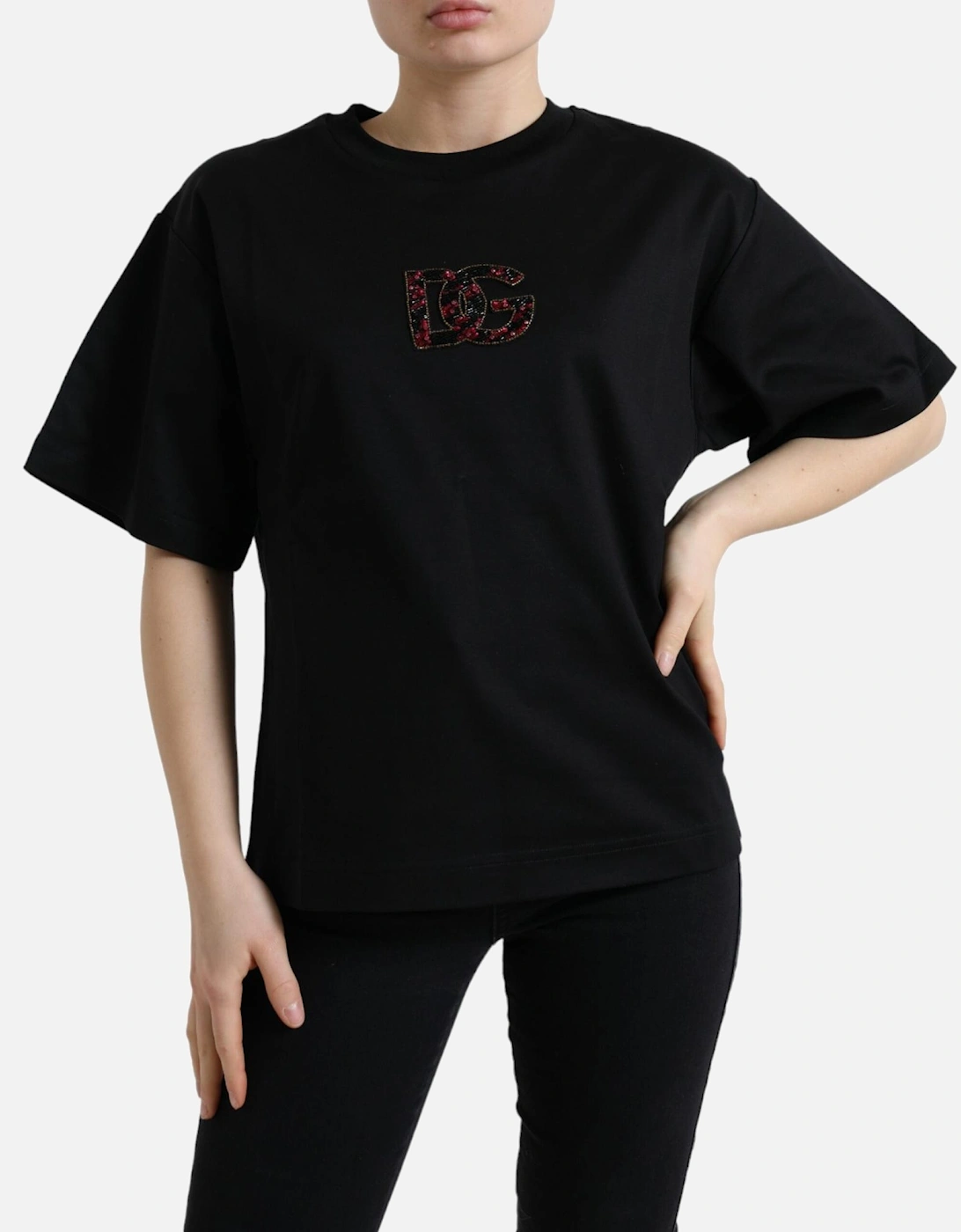 Dolce Gabbana TSH84346 Sequin TShirt Women - Black T-Shirts, 5 of 4