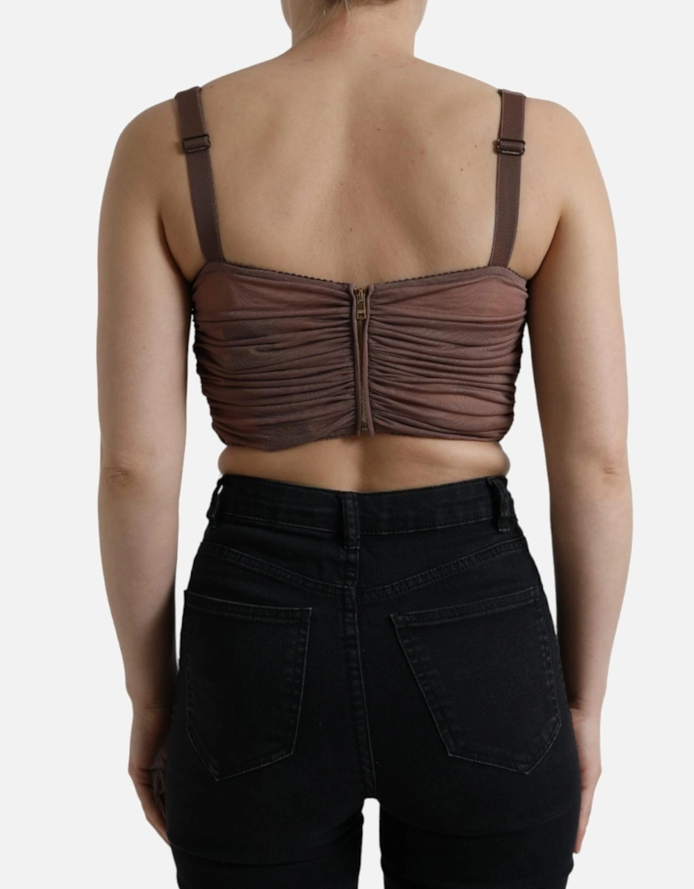 Dolce Gabbana Mesh Camisole Top Women - Brown T-Shirts