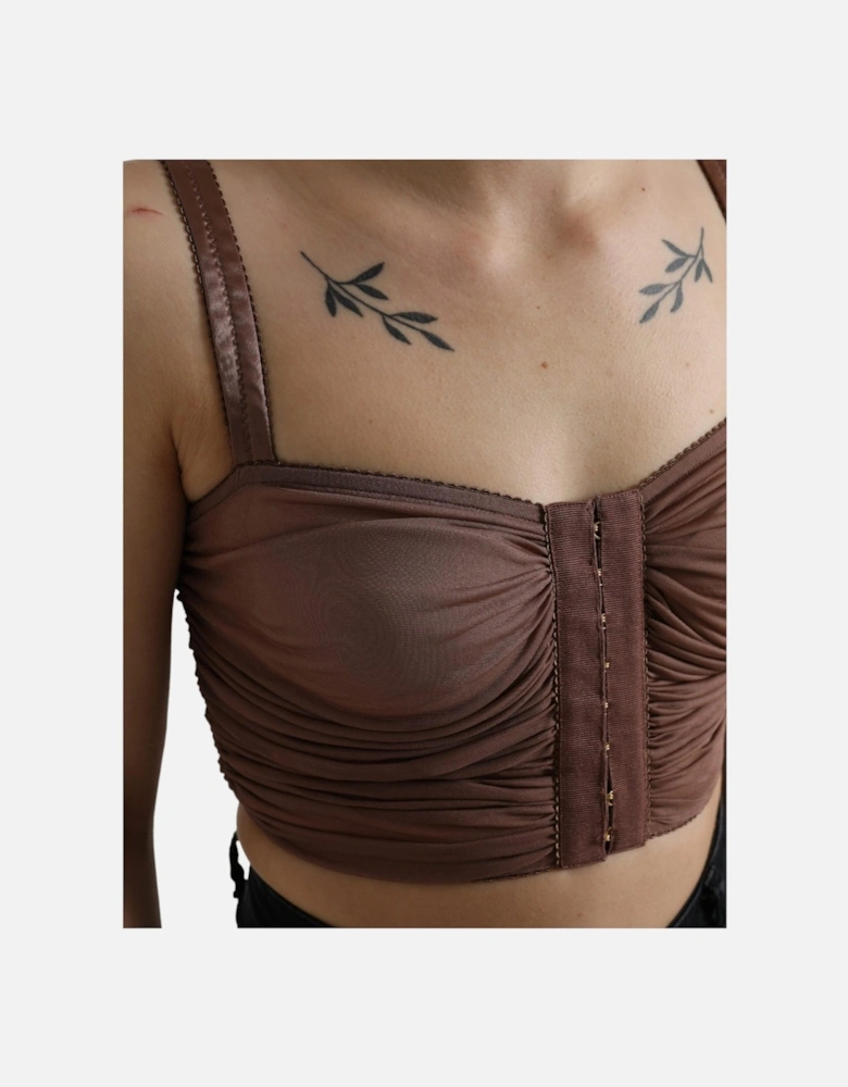 Dolce Gabbana Mesh Camisole Top Women - Brown T-Shirts