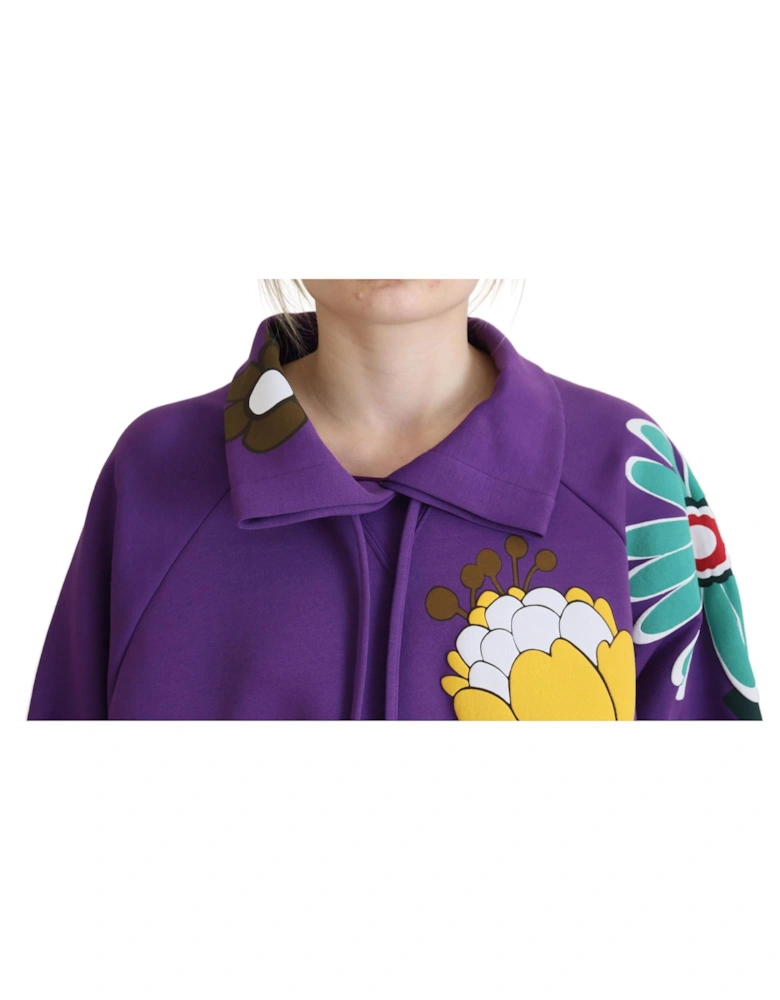 Floral Print Sweatshirt TSH83259 Women - Purple Sweaters