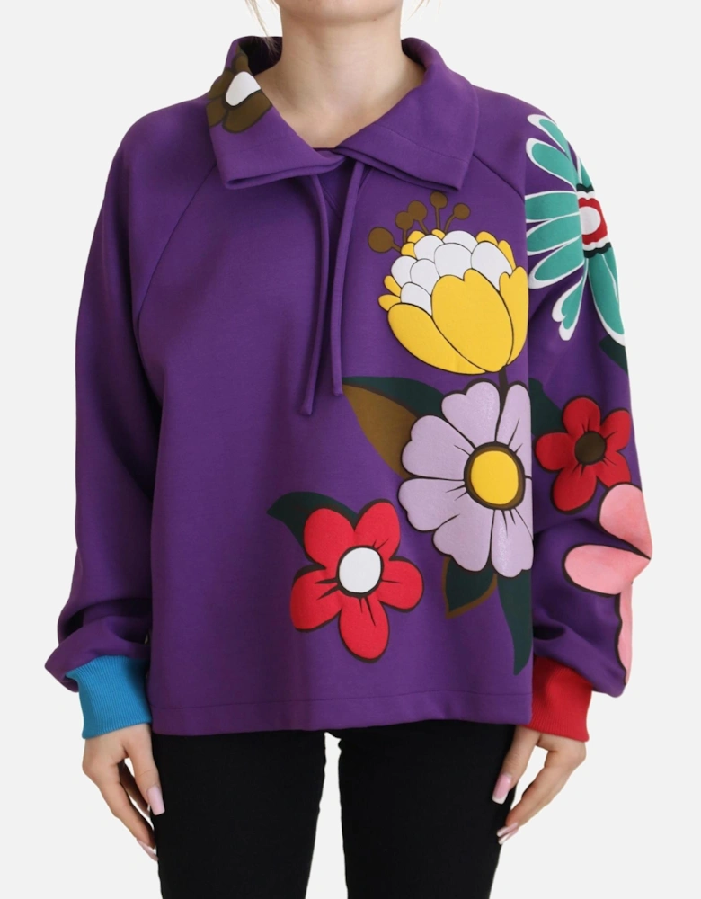 Floral Print Sweatshirt TSH83259 Women - Purple Sweaters