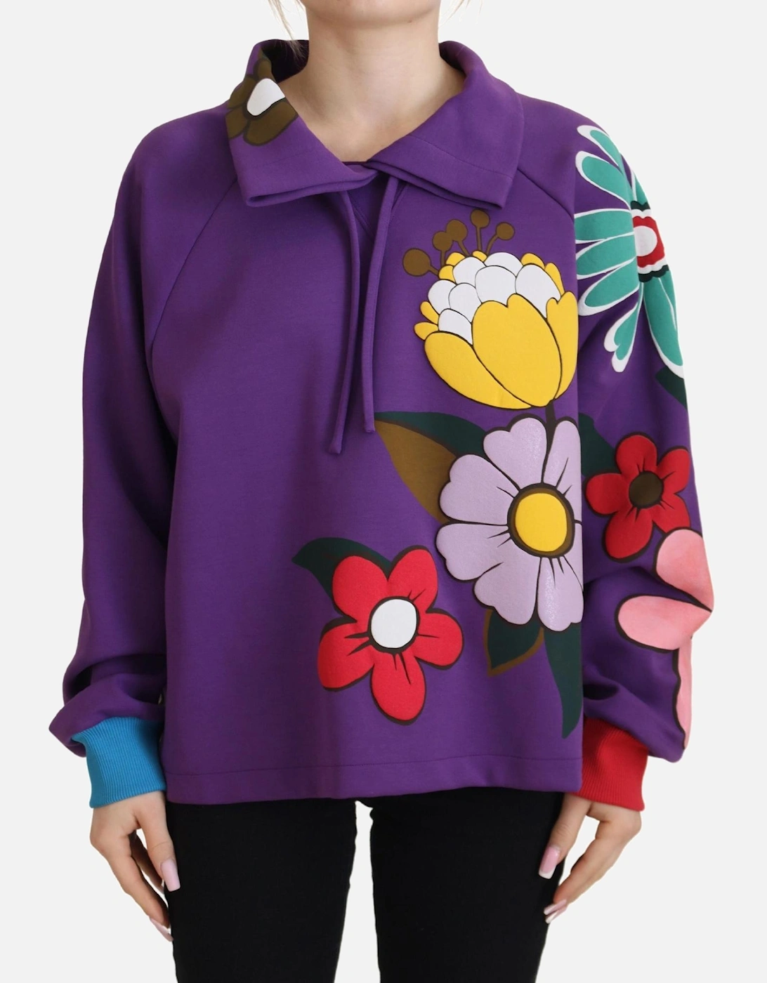 Floral Print Sweatshirt TSH83259 Women - Purple Sweaters, 7 of 6