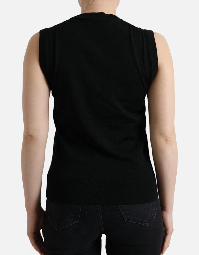Parrot Knit Top Sleeveless Style Women - Black T-Shirts