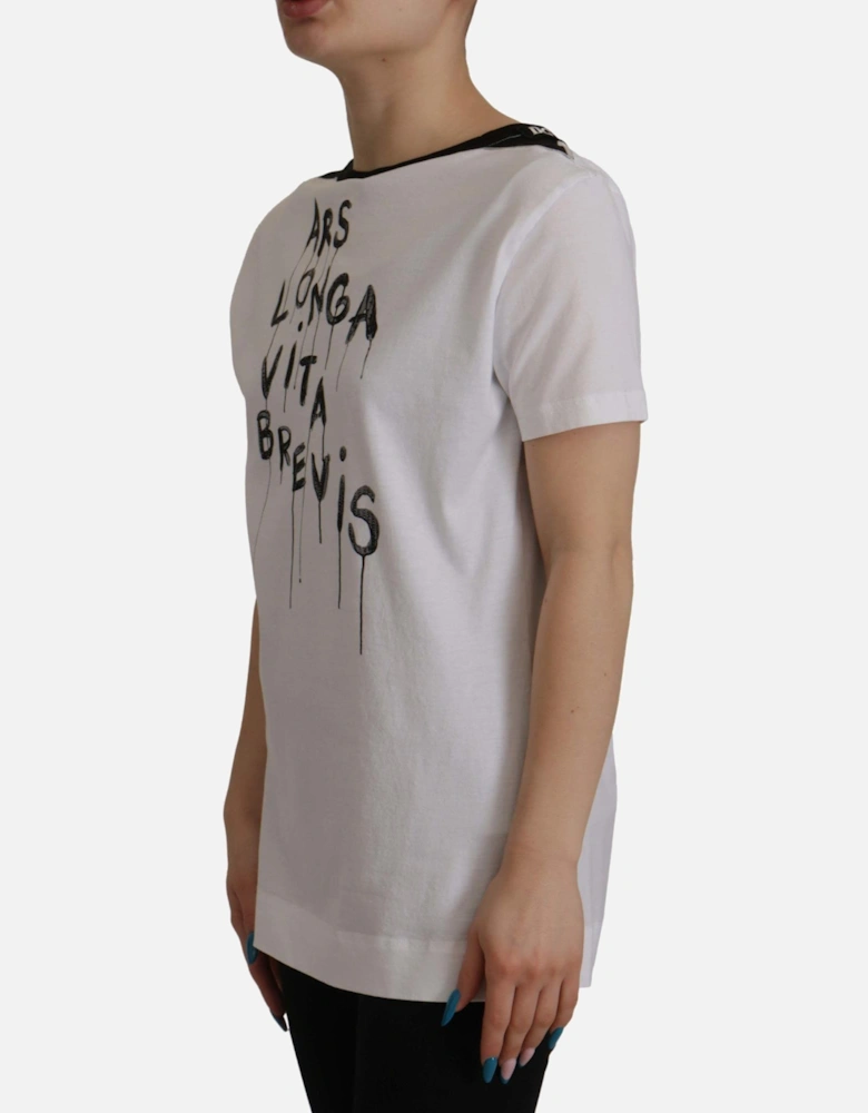 Short Sleeve Graphic Tee Women - White Sweaters