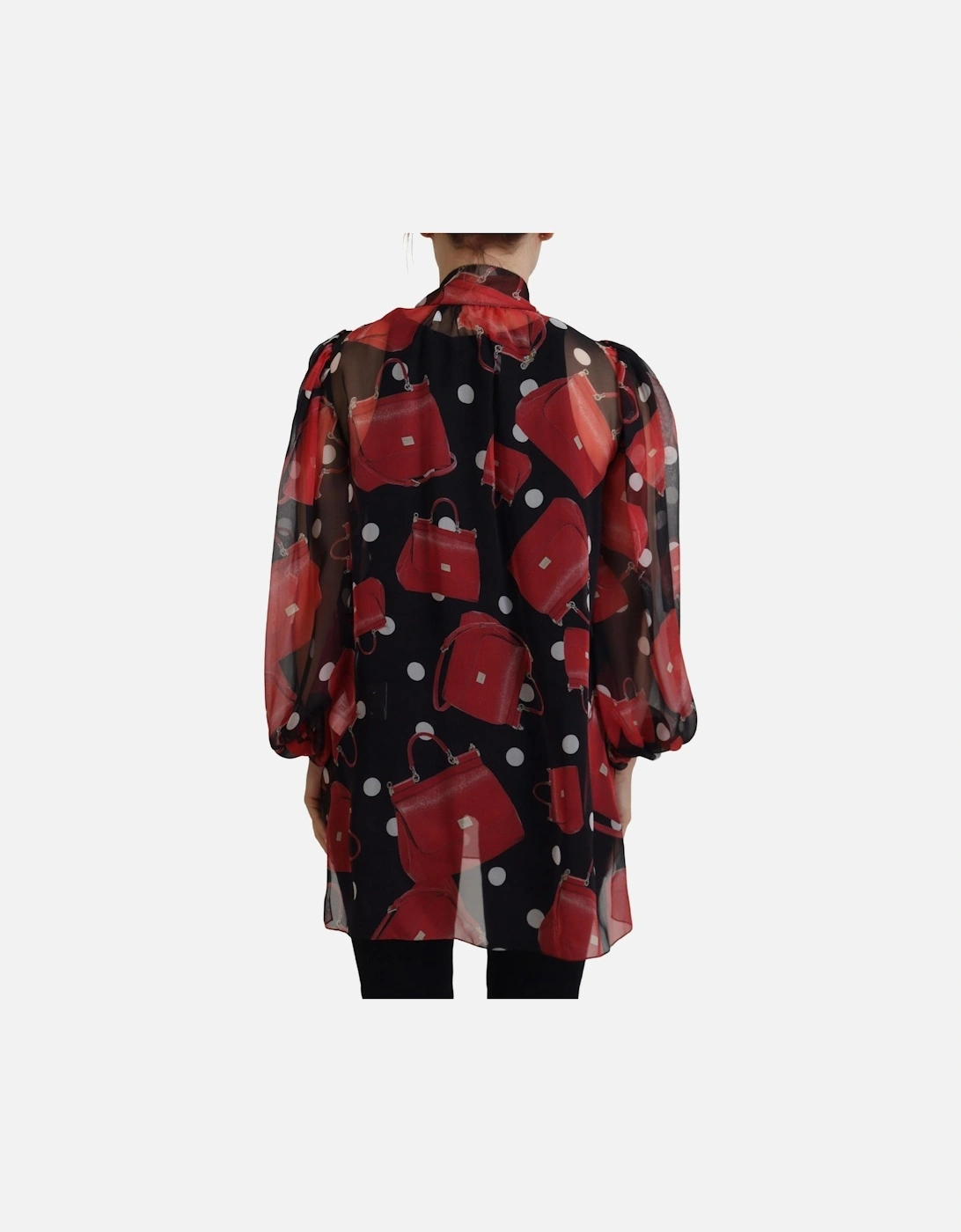 Sicily Bag Print Silk Blouse Women - Black T-Shirts