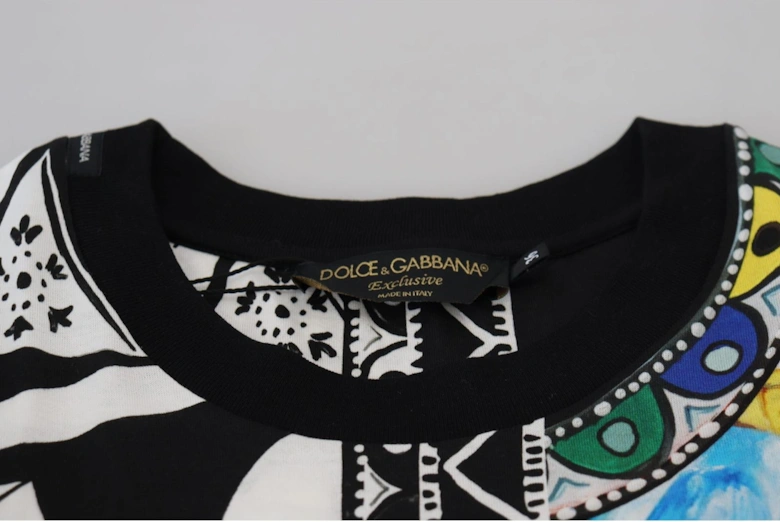Cotton Printed Casual T-Shirt with Logo Details Women - Multicolor