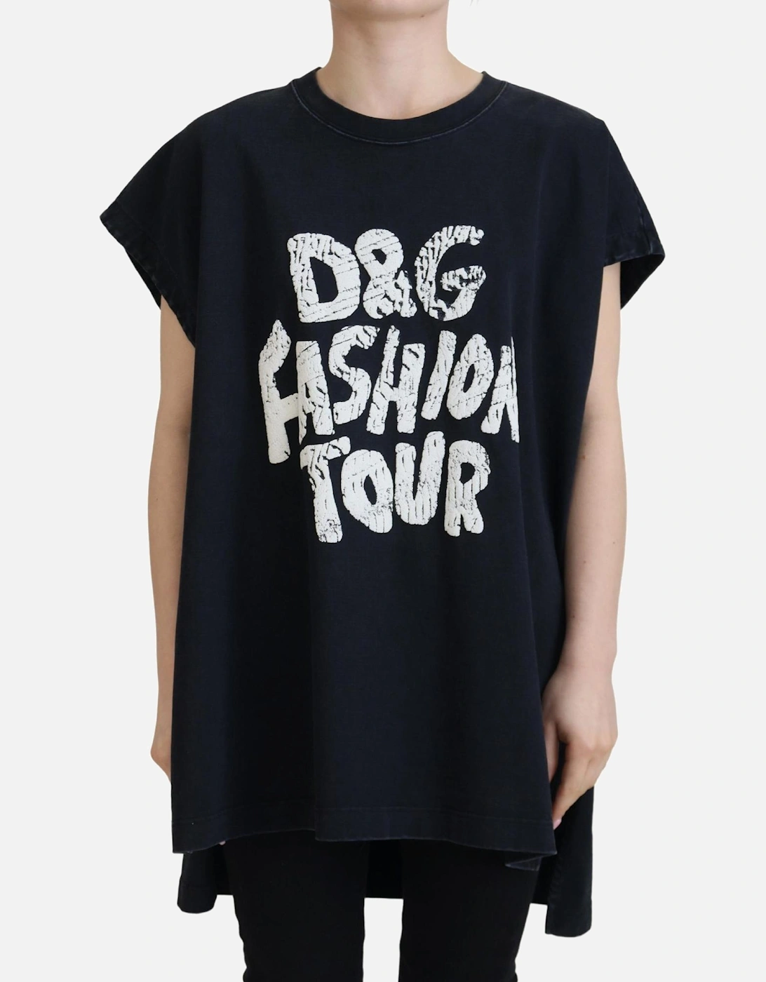 Oversized Fashion Tour Tee Model TSH83255 Women - Black T-Shirts, 7 of 6