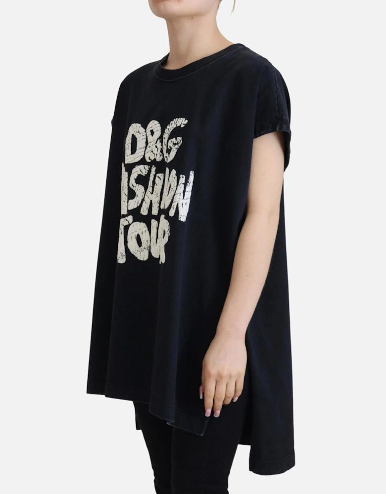 Oversized Fashion Tour Tee Model TSH83255 Women - Black T-Shirts
