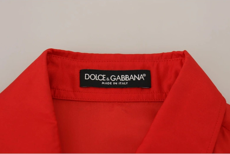 Dolce Gabbana Silk Shirt Red Long Sleeve Women