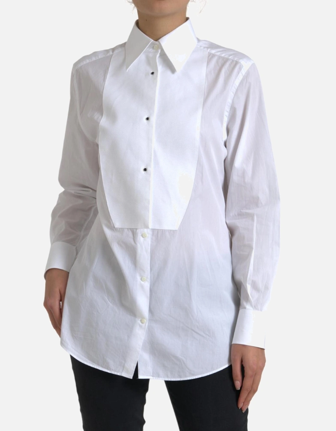 Long Sleeve Collared Shirt Women - White, 6 of 5