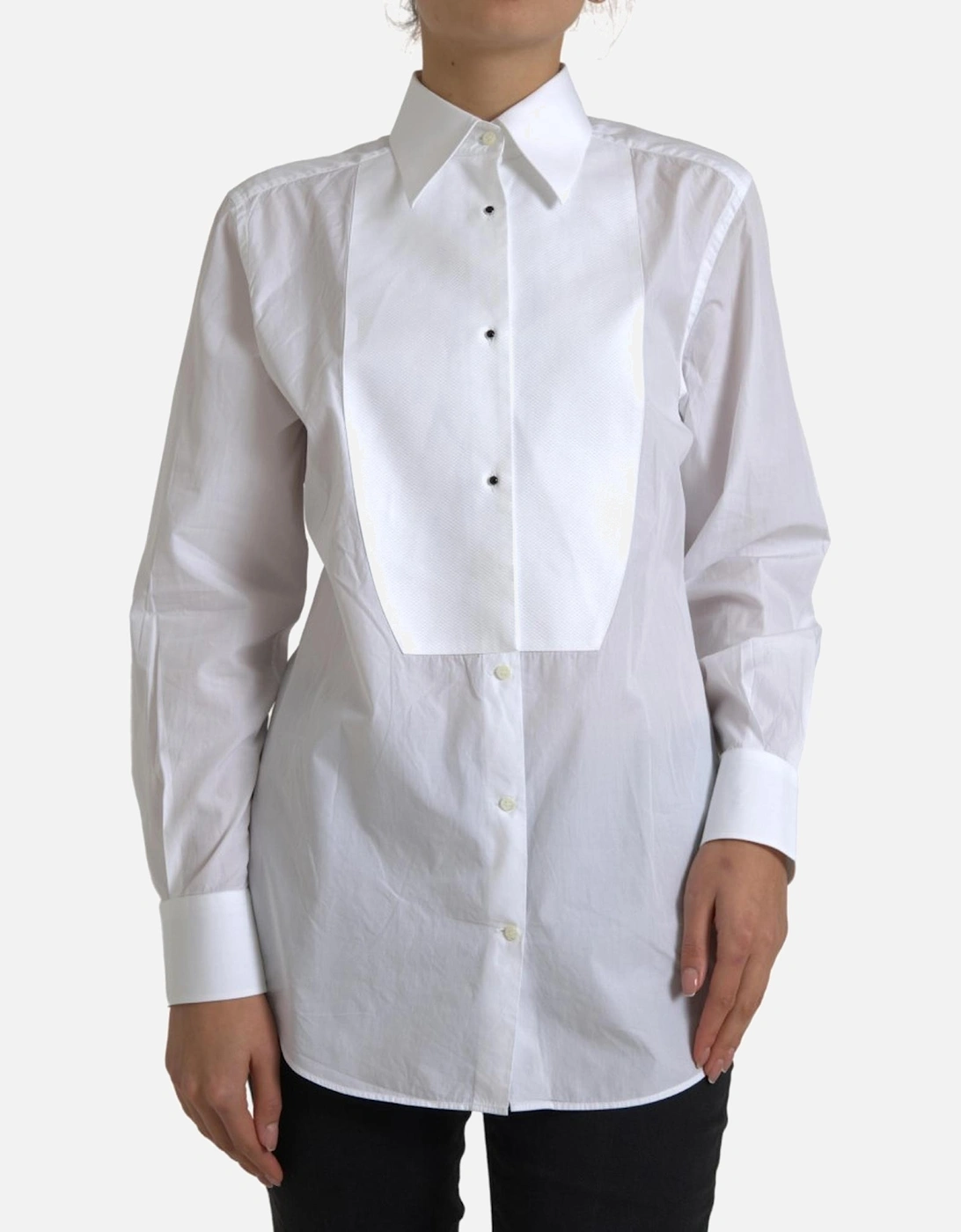 Long Sleeve Collared Shirt Women - White