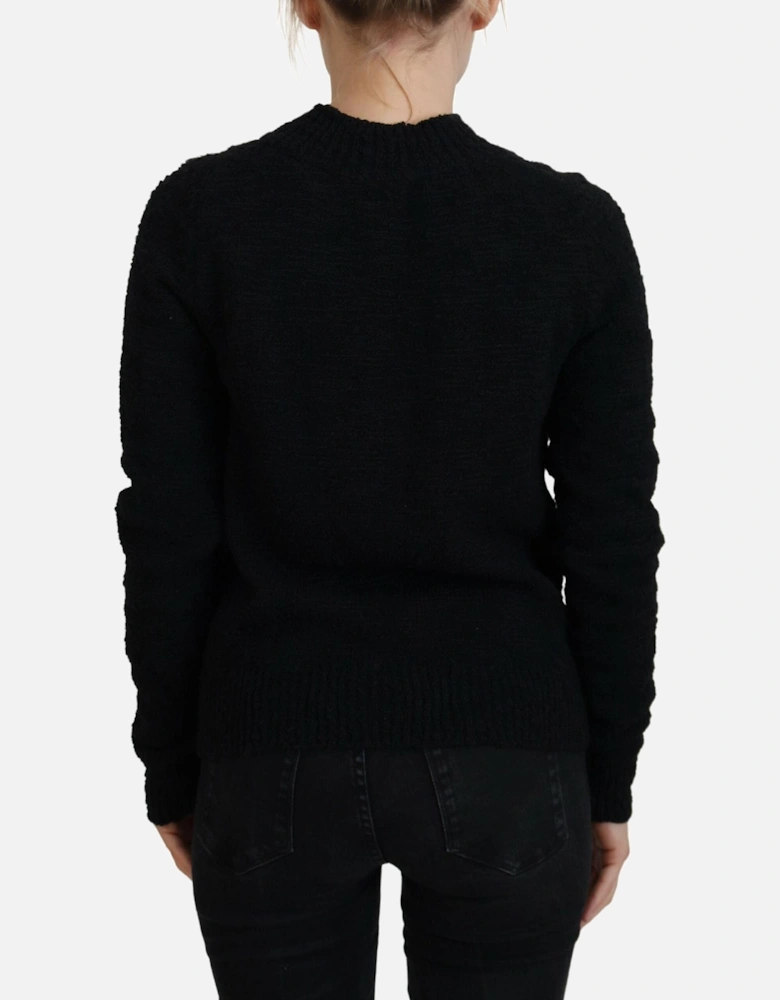 Long Sleeve Crew Neck Sweater Women - Black