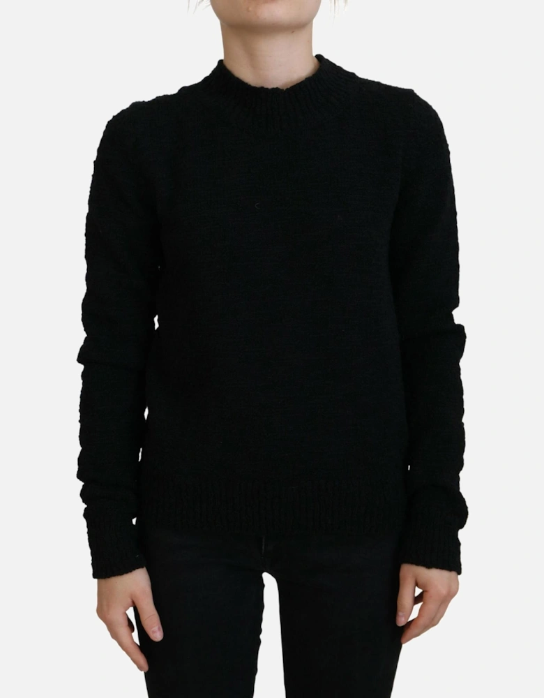 Long Sleeve Crew Neck Sweater Women - Black
