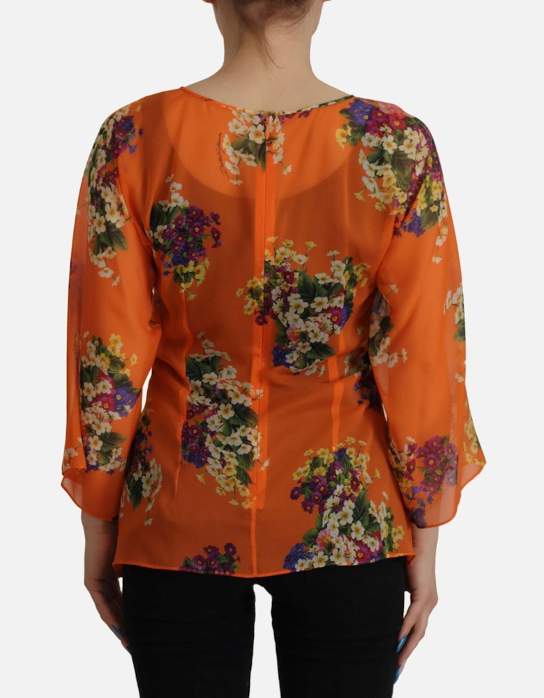 Dolce Gabbana Floral Blouse TSH7838 Women - Orange T-Shirts