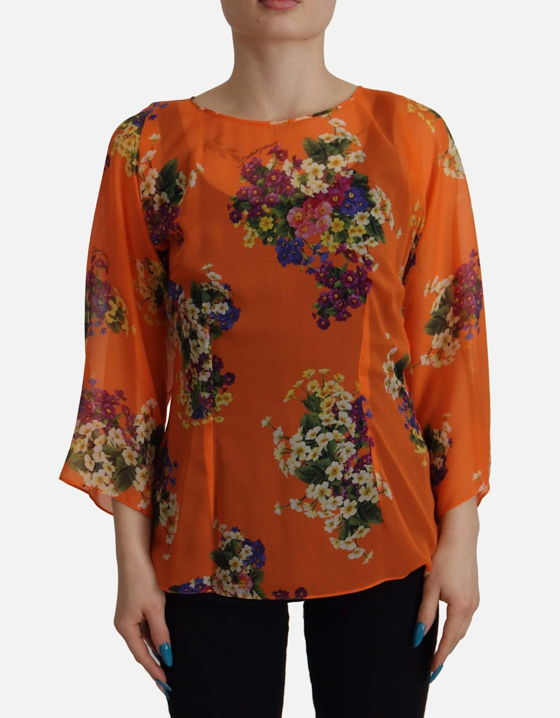 Dolce Gabbana Floral Blouse TSH7838 Women - Orange T-Shirts, 7 of 6