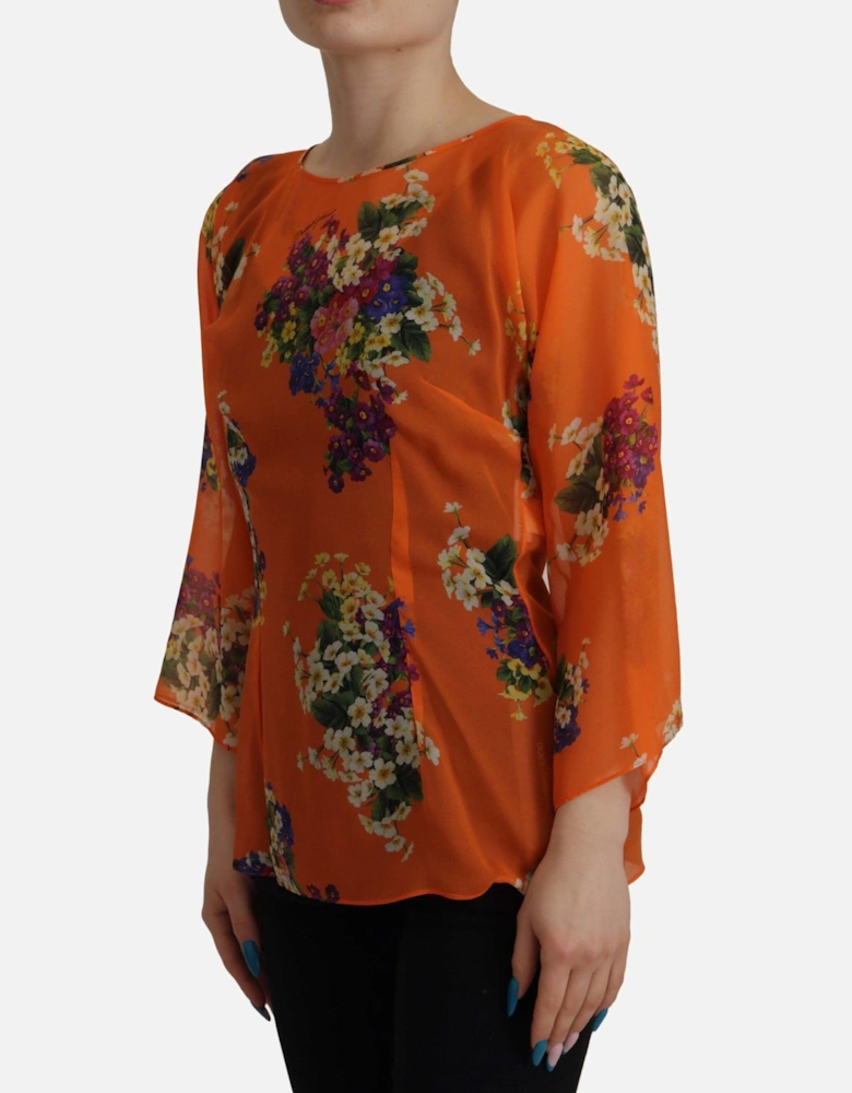 Dolce Gabbana Floral Blouse TSH7838 Women - Orange T-Shirts