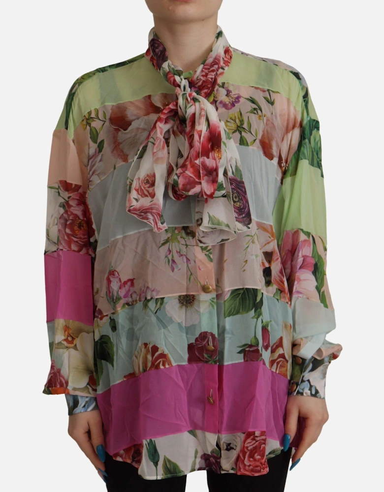 Dolce Gabbana Floral Silk Blouse TSH7868 Women - Multicolor T-Shirts