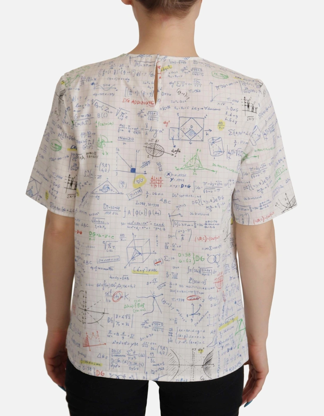 Dolce Gabbana Math Print Tshirt Women - White T-Shirts