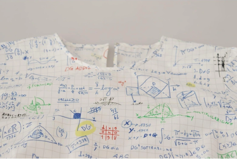 Dolce Gabbana Math Print Tshirt Women - White T-Shirts
