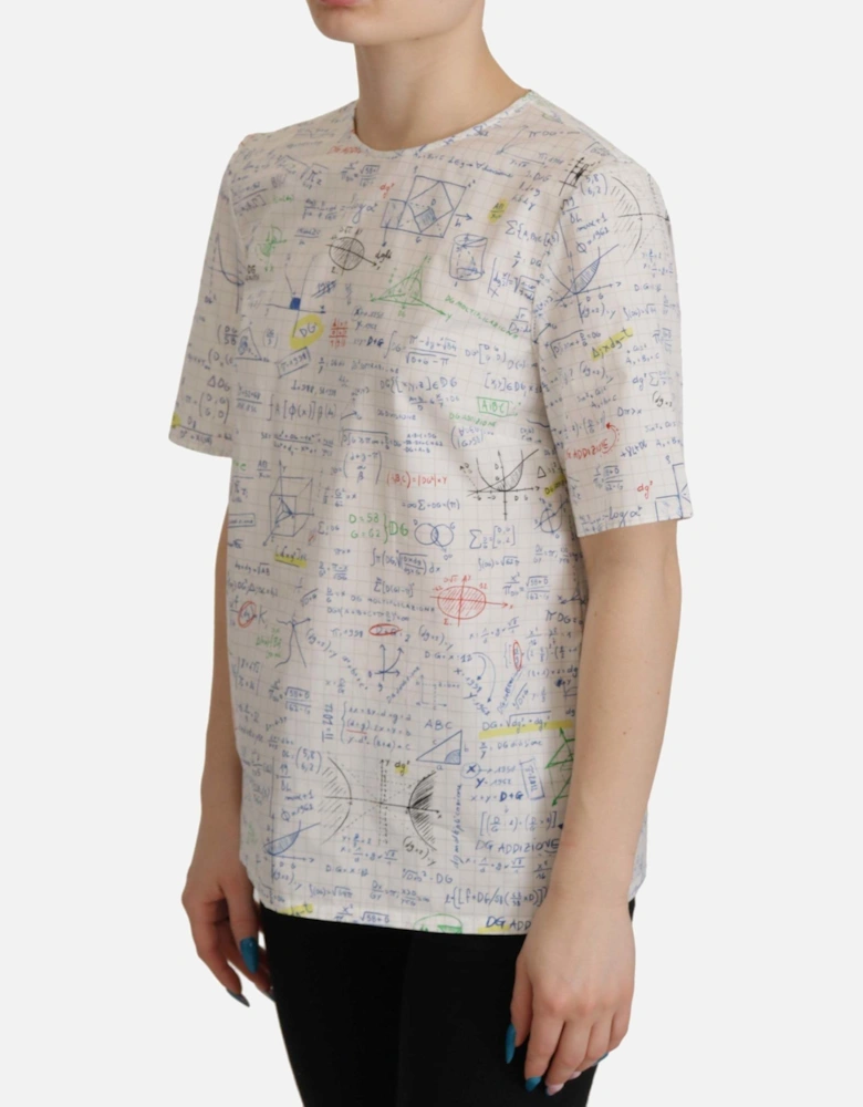 Dolce Gabbana Math Print Tshirt Women - White T-Shirts