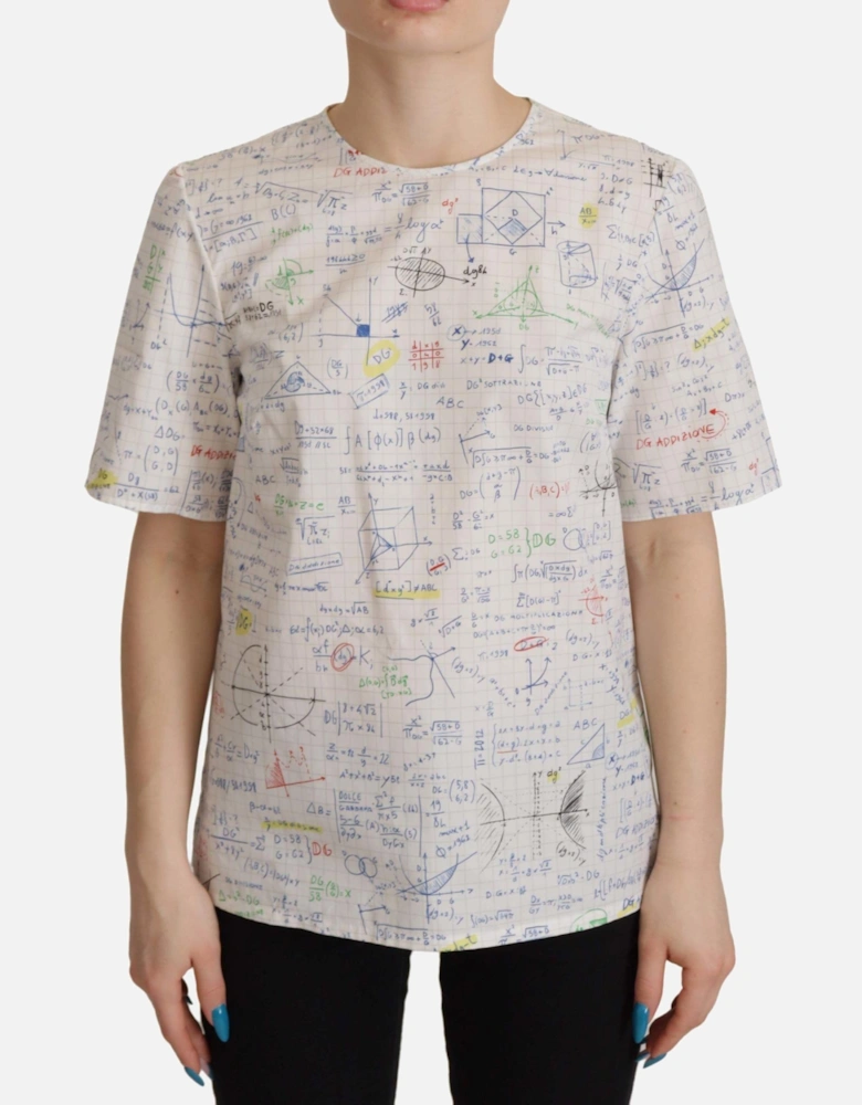 Dolce Gabbana Math Print Tshirt Women - White T-Shirts