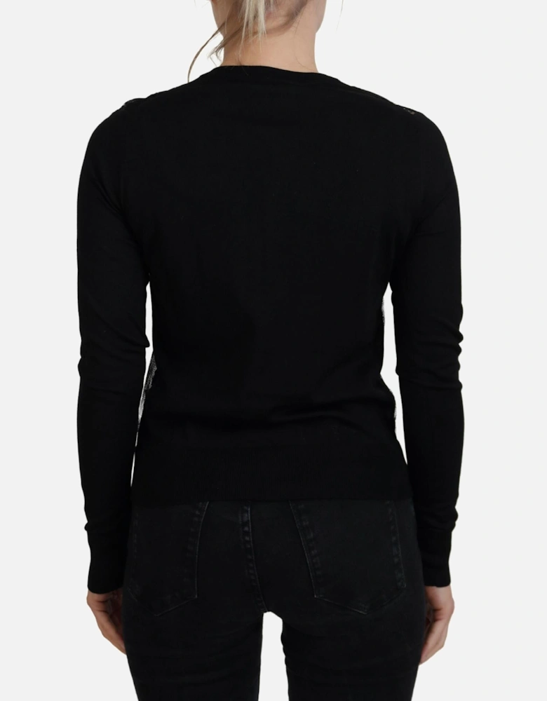 Lace Cardigan Long Sleeve TSH83743 Women - Black Sweaters