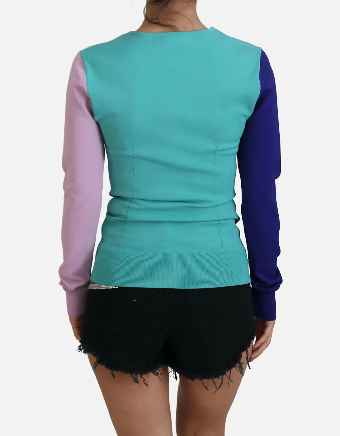 VNeck Knit ColorBlock Sweater Women - Multicolor