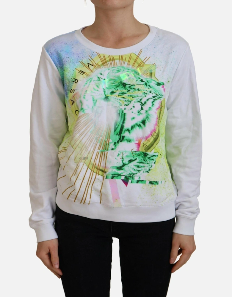 Tiger Graphic Print Sweatshirt Women - White Sweaters