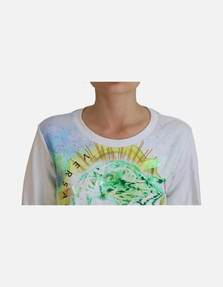 Tiger Graphic Print Sweatshirt Women - White Sweaters