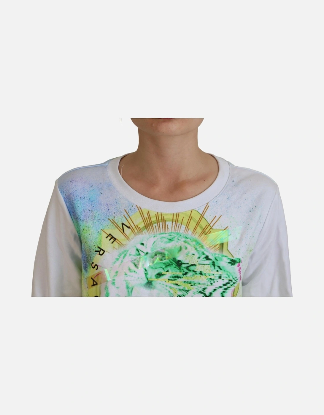 Tiger Graphic Print Sweatshirt Women - White Sweaters