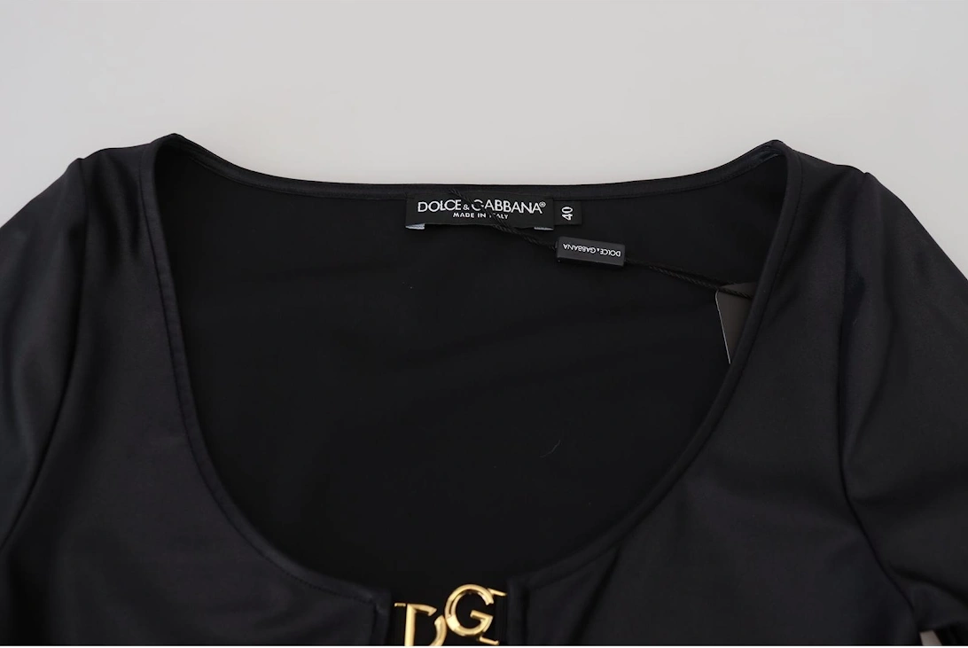 34 Sleeve Top Buckle Detail Women - Black T-Shirts