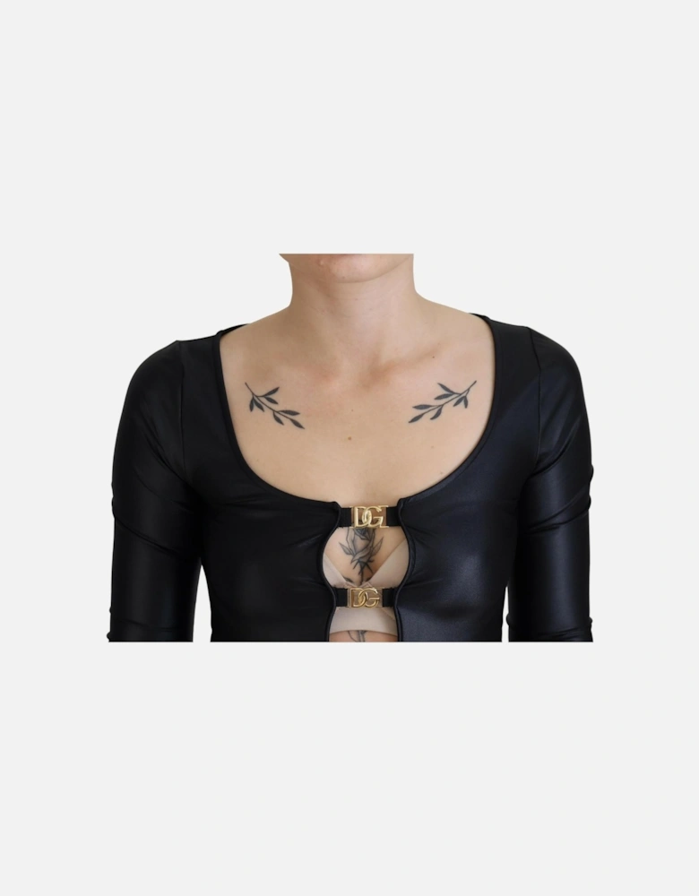 34 Sleeve Top Buckle Detail Women - Black T-Shirts