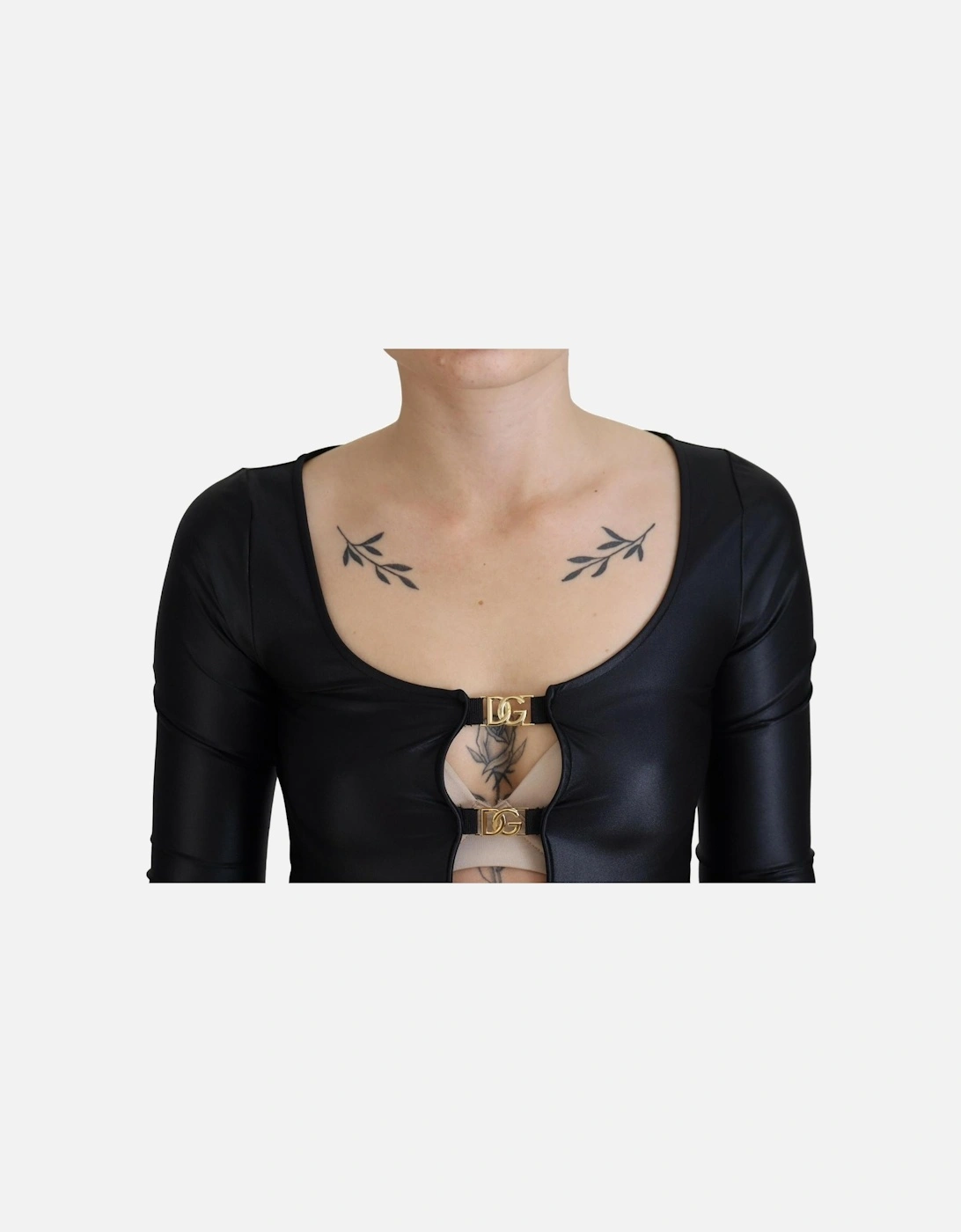 34 Sleeve Top Buckle Detail Women - Black T-Shirts