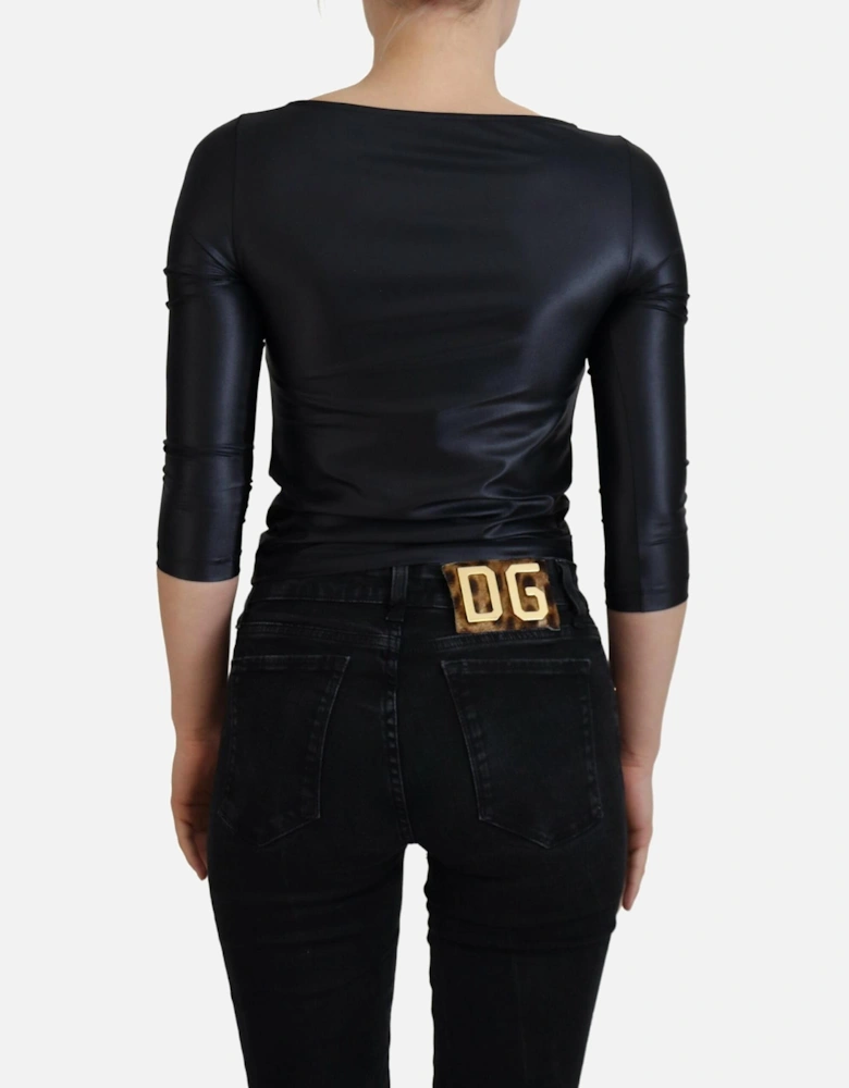 34 Sleeve Top Buckle Detail Women - Black T-Shirts