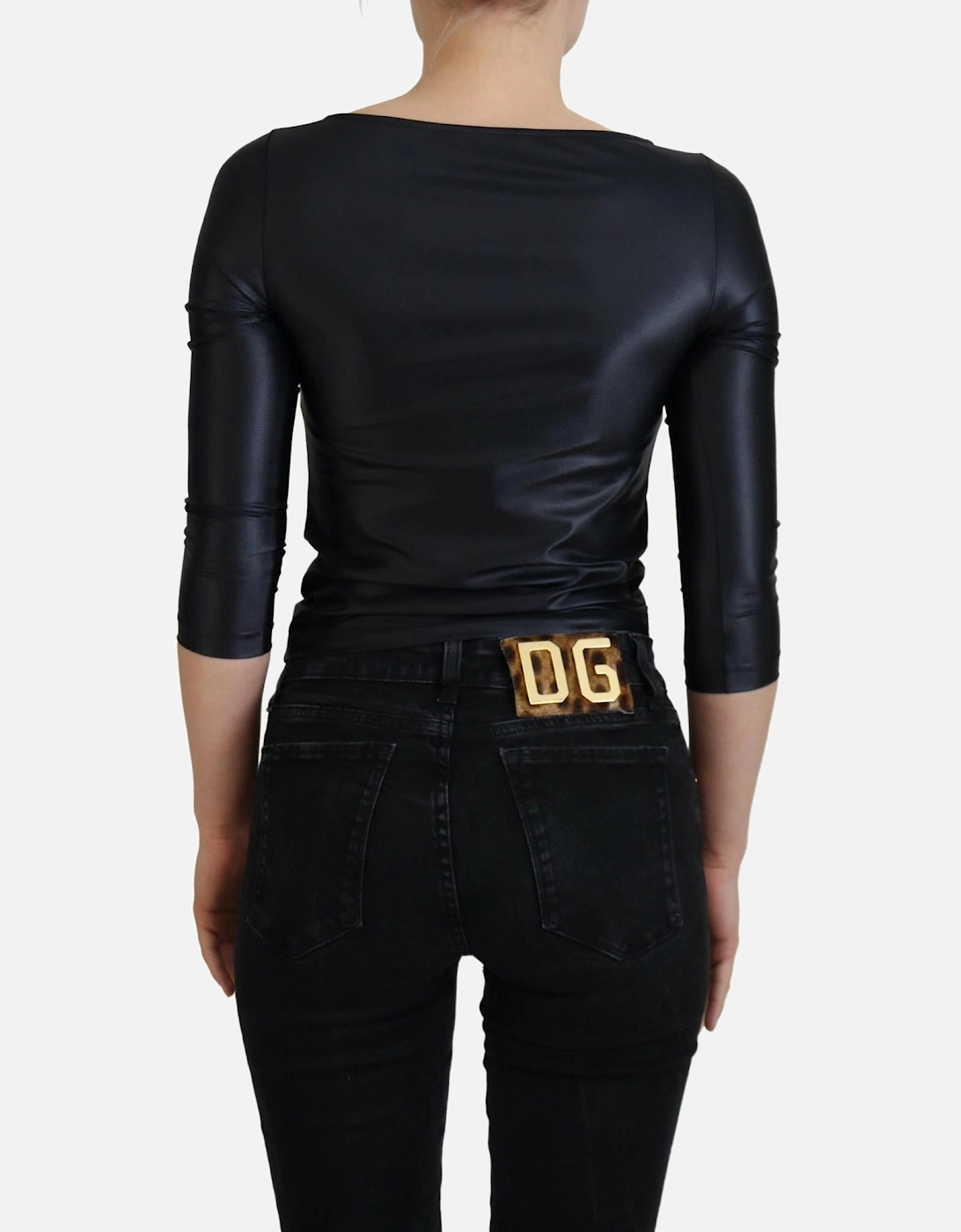 34 Sleeve Top Buckle Detail Women - Black T-Shirts
