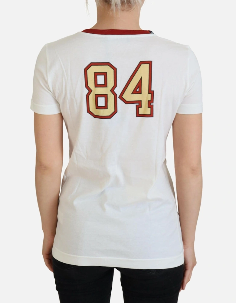 Cotton Printed Casual Top with Logo Details Women - White T-Shirts