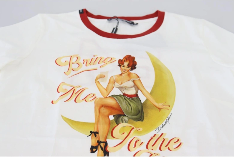 Cotton Printed Casual Top with Logo Details Women - White T-Shirts