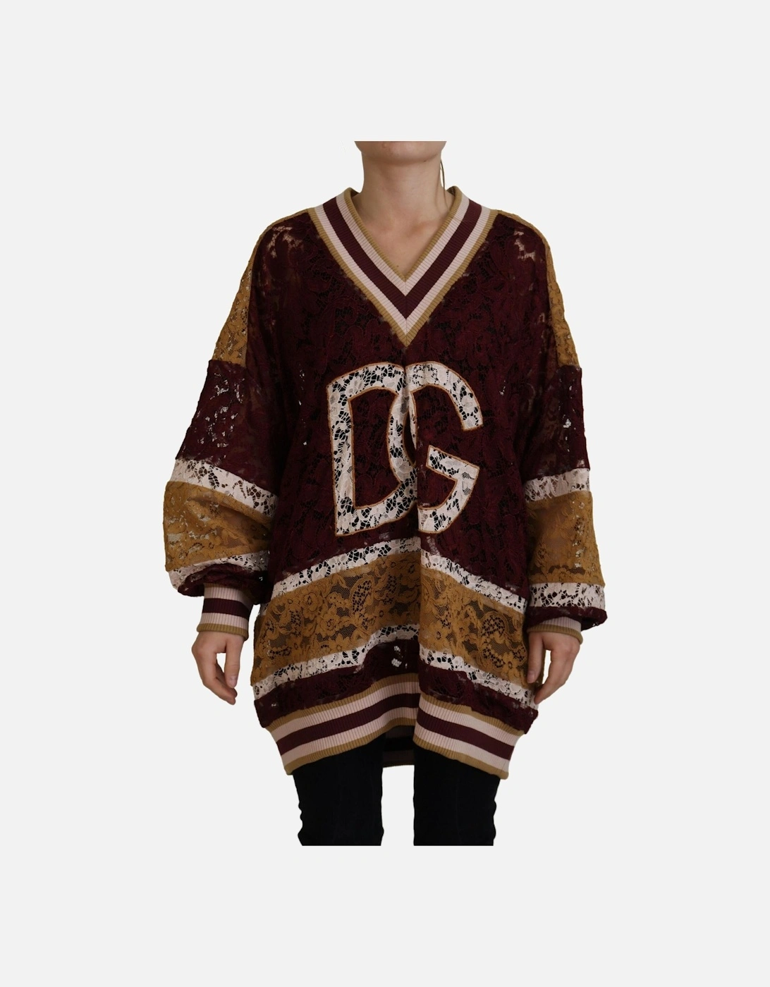 Lace Sweatshirt Relaxed Fit Long Sleeves Women - Multicolor Sweaters, 7 of 6