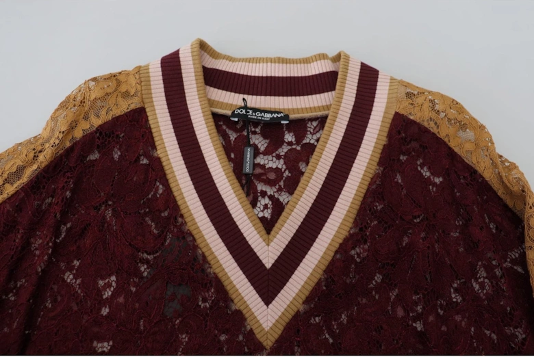 Lace Sweatshirt Relaxed Fit Long Sleeves Women - Multicolor Sweaters