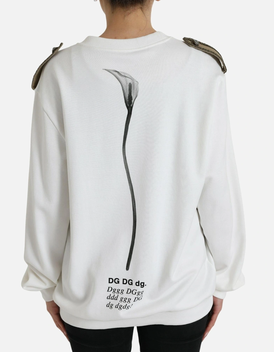 Luxury Black and White Crew Neck Sweater Women