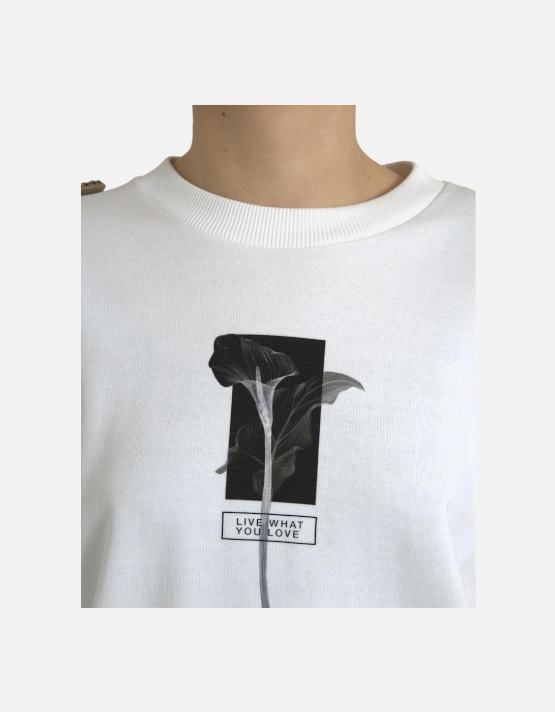Luxury Black and White Crew Neck Sweater Women