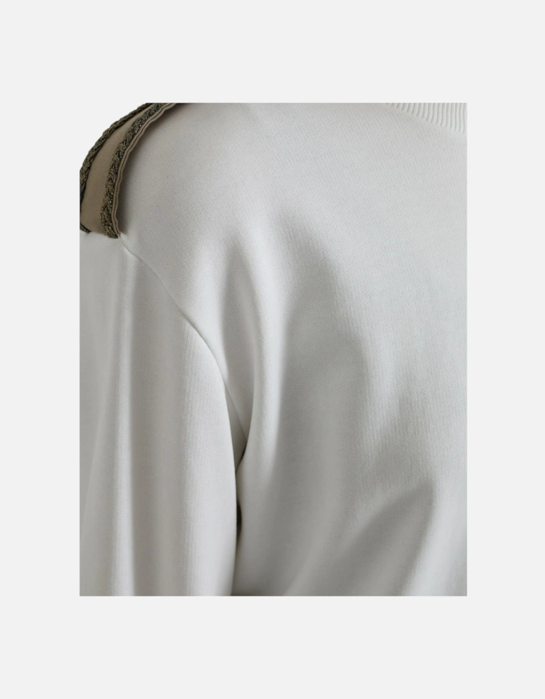 Luxury Black and White Crew Neck Sweater Women