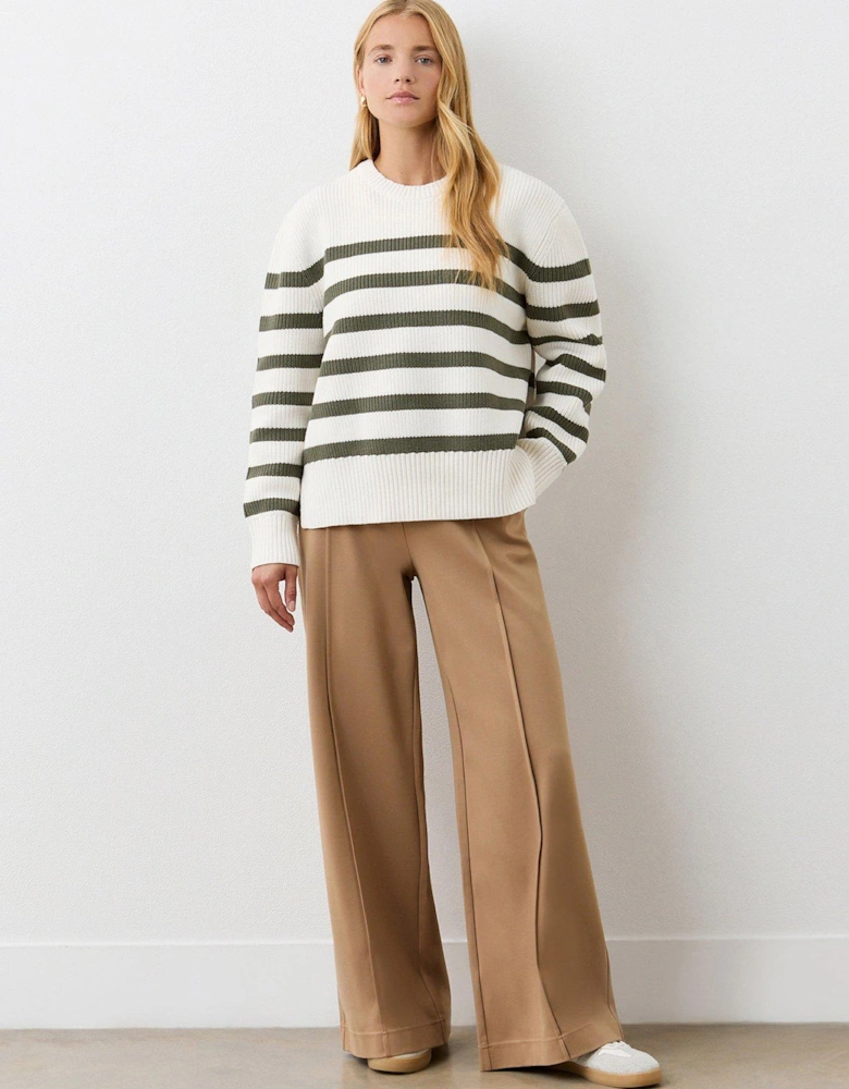 Serena Stripe Sweater - Khaki