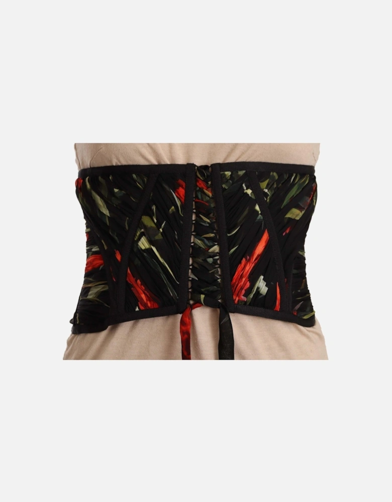 Dolce Gabbana Floral Print Corset TSH6823 Women - Black T-Shirts